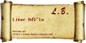 Liber Béla névjegykártya