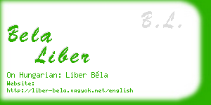 bela liber business card